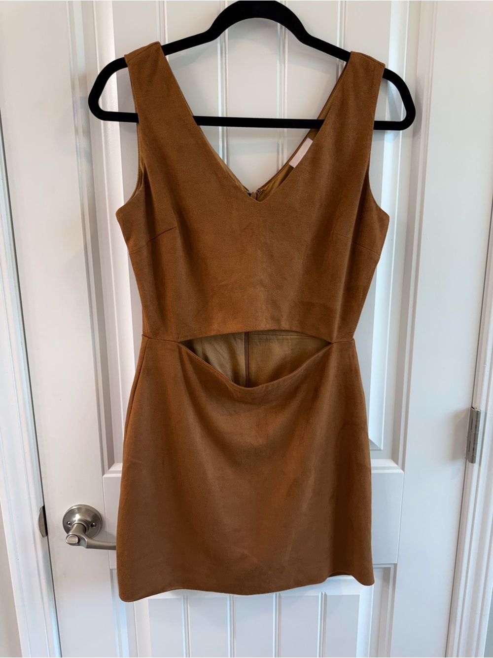 Buddy Love Stevie Faux Suede Front Cutout Mini Dress Sz S Boho Western Festival